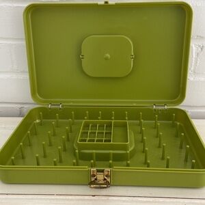 Classic Vintage Avacodo Green Plastic Sewing Case With Handle